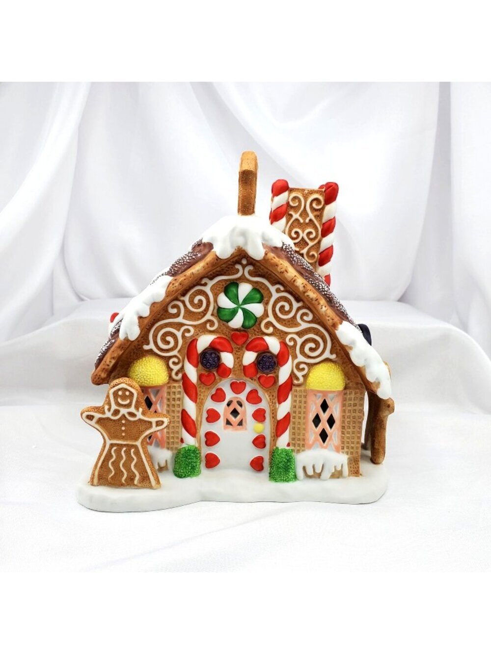 PartyLite P7304 Gingerbread House Tealight Candle Holder Christmas Decor